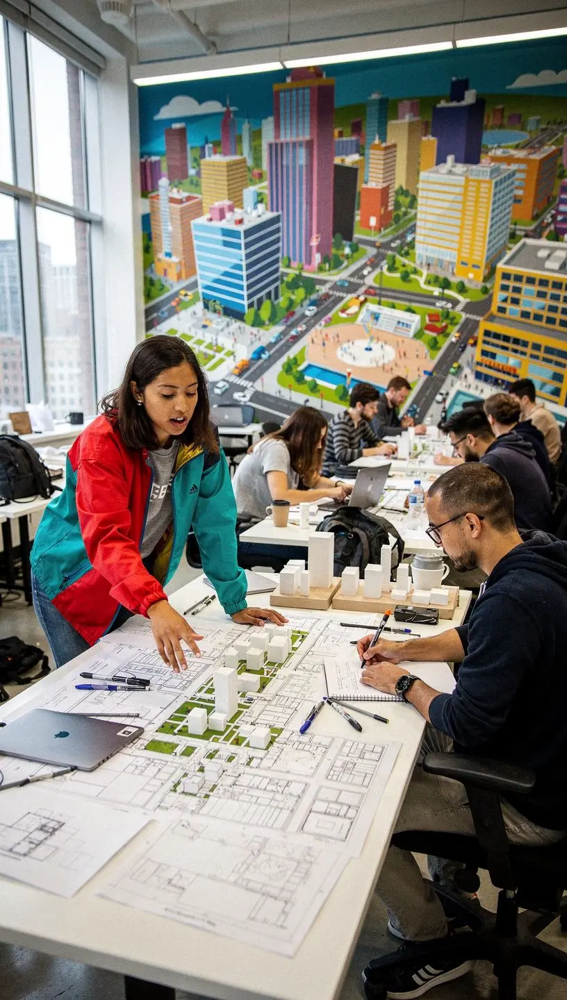 Ein Architekt, der eine Präsentation über nachhaltige Architekturtechniken hält.